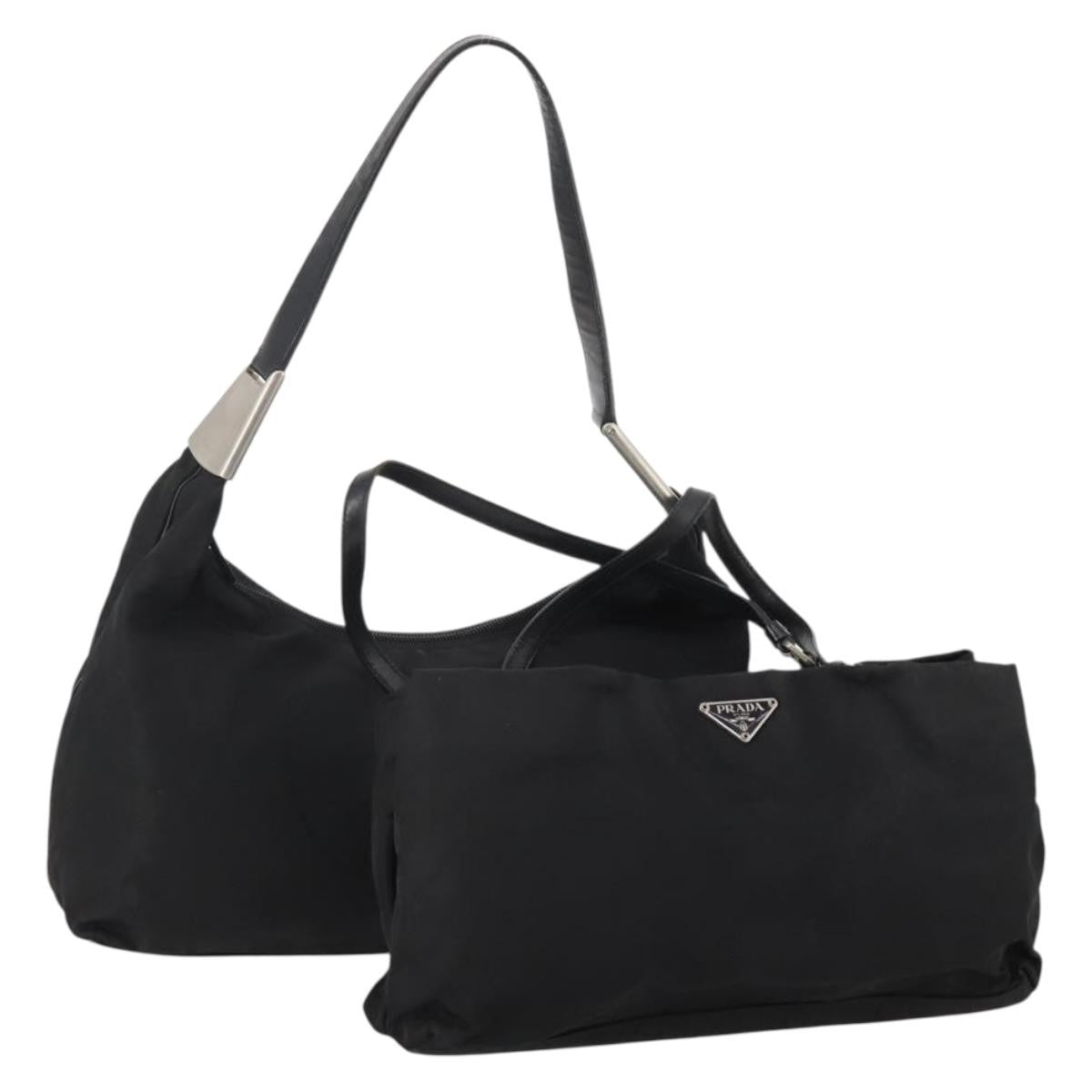Prada PRADA Shoulder Bag Nylon 2 Set Black Authentic 181336