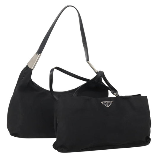 Prada PRADA Shoulder Bag Nylon 2 Set Black Authentic 181336