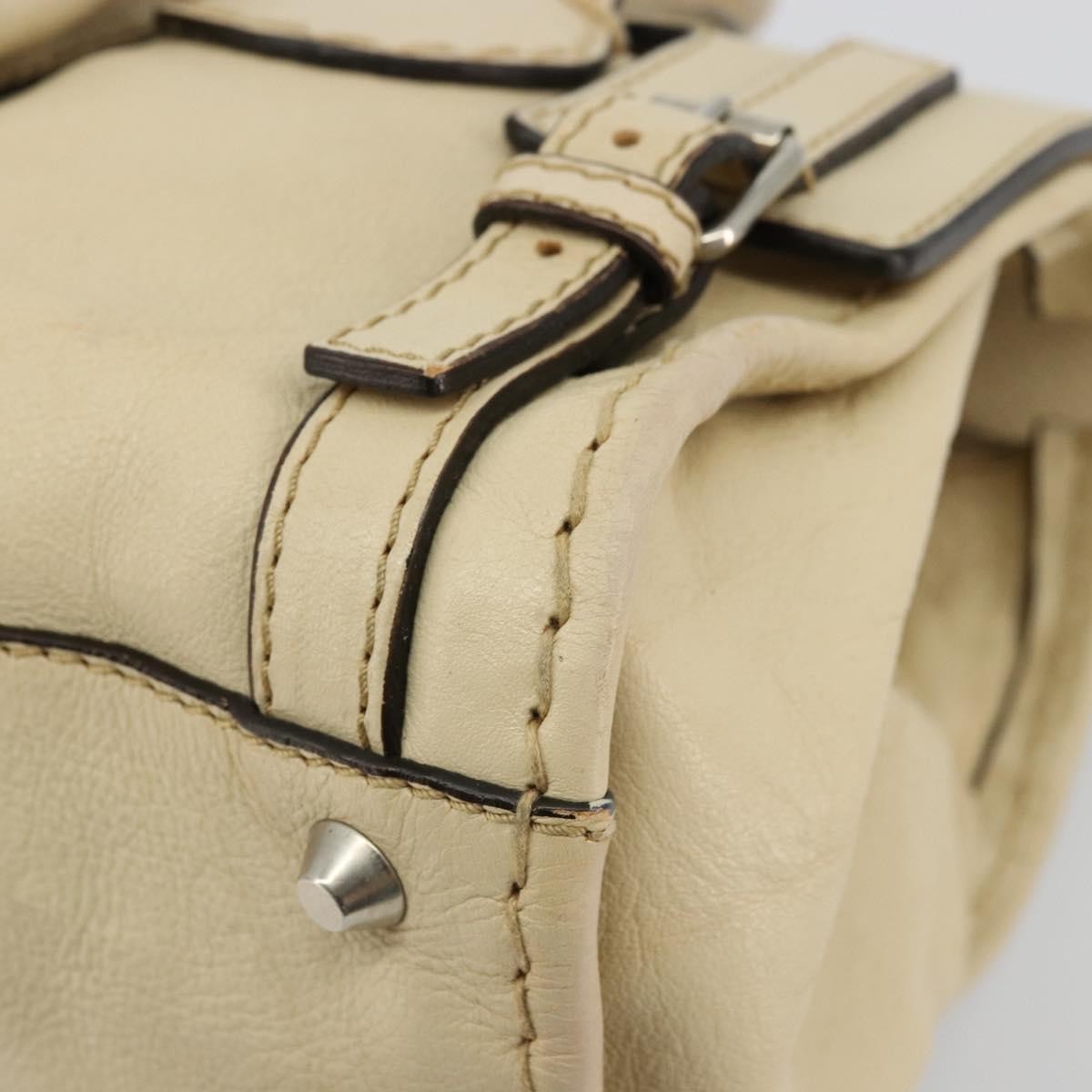 Chloé Chloé Chloe Edith Boston Bag Leather Beige Silver Authentic bs30503
