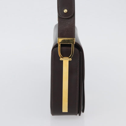 Gucci GUCCI Shoulder Bag Leather Brown Gold Authentic ep13909