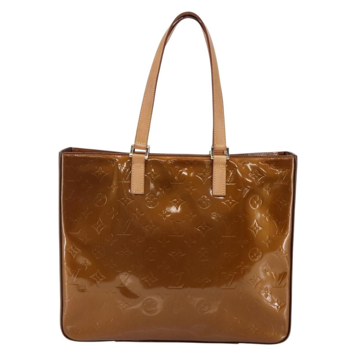 Louis Vuitton LOUIS VUITTON Monogram Vernis Columbus Tote Bag Bronze M91134 LV Authentic 145167