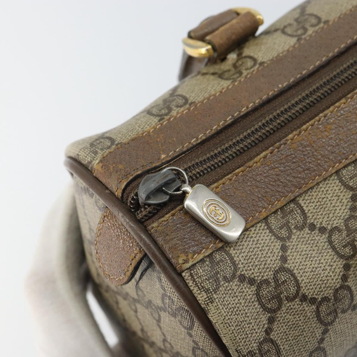 Gucci GUCCI GG Supreme Web Sherry Line Hand Bag PVC Beige 116 02 006 Authentic 162248