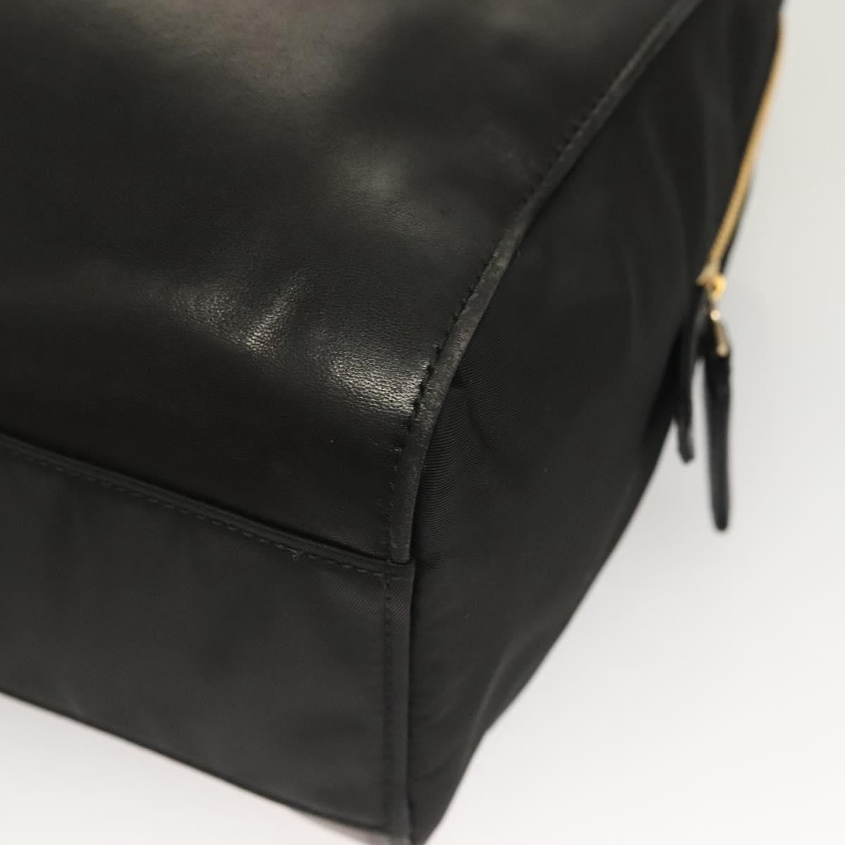 Prada PRADA Chain Shoulder Bag Leather Black Gold Authentic yk18939