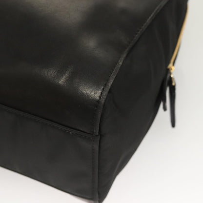 Prada PRADA Chain Shoulder Bag Leather Black Gold Authentic yk18939