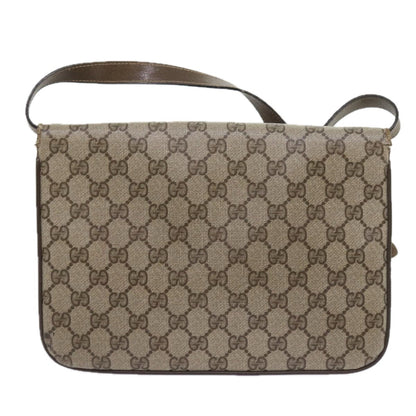 Gucci GUCCI GG Supreme Shoulder Bag PVC Leather Beige Authentic th4221