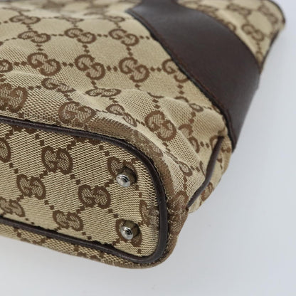 Gucci GUCCI GG Canvas Tote Bag Beige Silver 113015 Authentic kk644