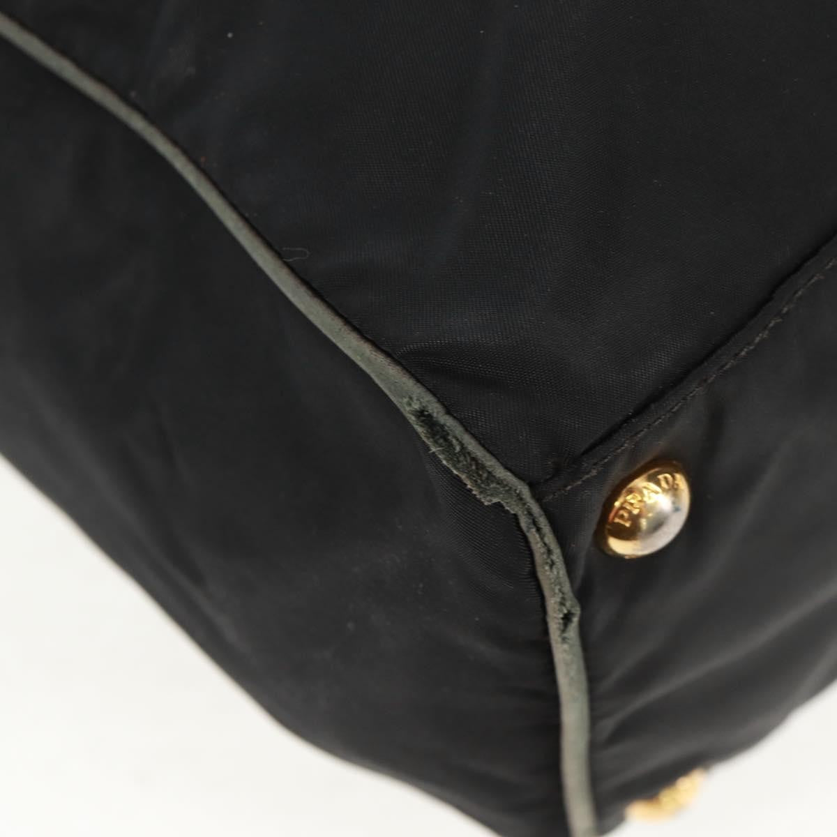 Prada PRADA Hand Bag Nylon 2way Black Gold Authentic 160520