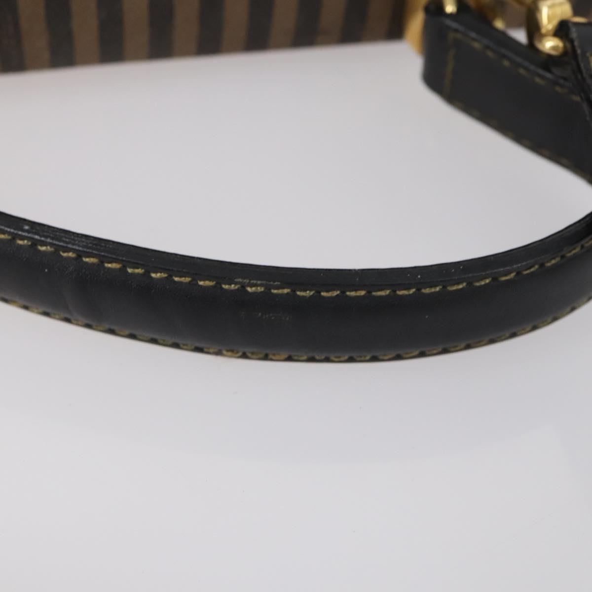 Fendi FENDI Pecan Canvas Hand Bag 2way Black Brown Authentic mr1555