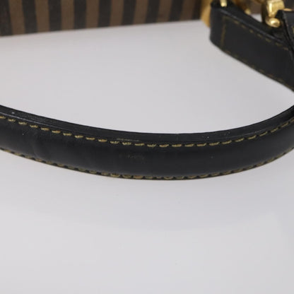 Fendi FENDI Pecan Canvas Hand Bag 2way Black Brown Authentic mr1555