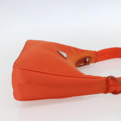 Prada PRADA Accessory Pouch Nylon Orange Silver Authentic 158663V Bag