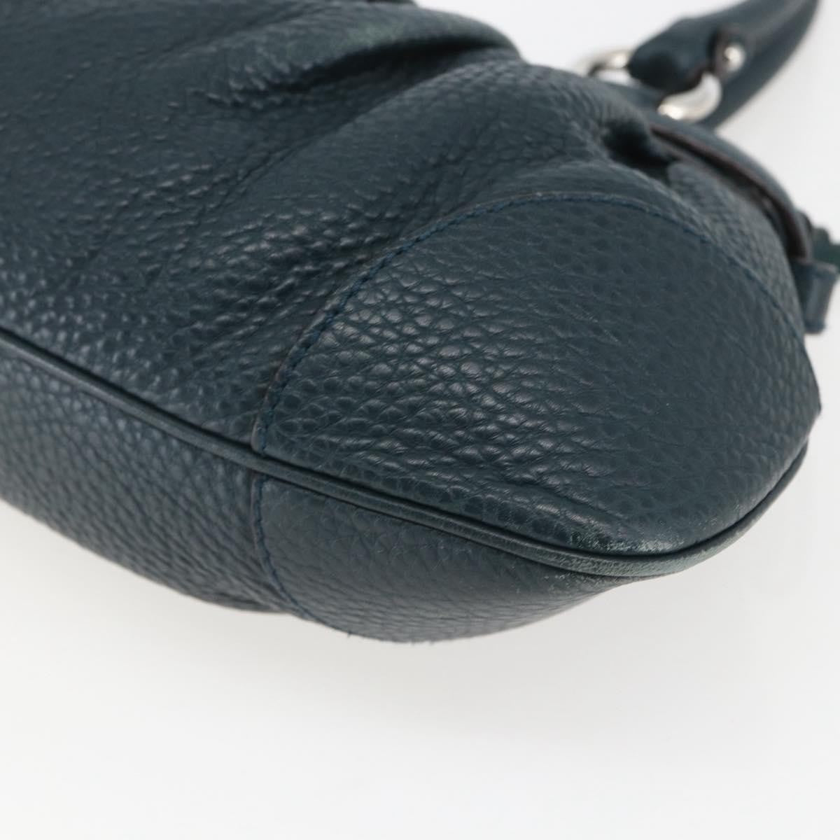 Salvatore Ferragamo Salvatore Ferragamo Gancini Hand Bag Leather Green Silver Authentic 157002