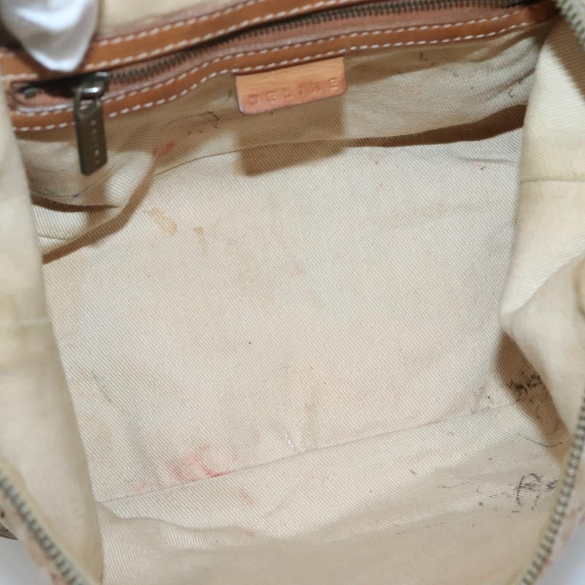 Celine CELINE C Macadam Canvas Shoulder Bag Beige Authentic bs28954