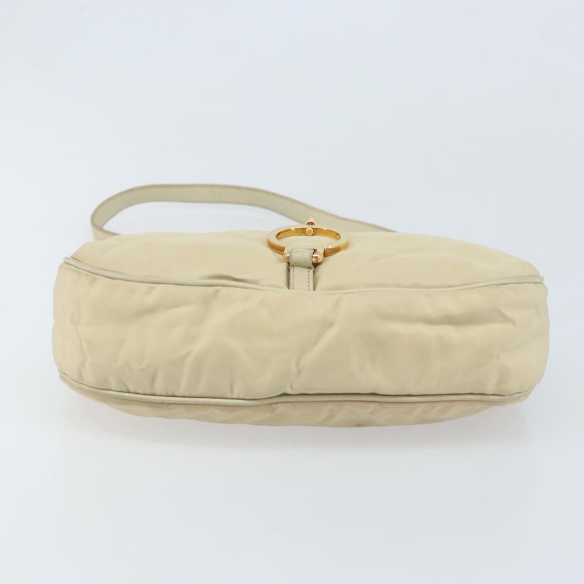 Prada PRADA Shoulder Bag Nylon Beige Gold Authentic LNZ823