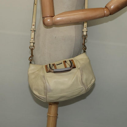 Chloé Chloé Chloe Etel Hand Bag Leather 2way Ivory Gold Authentic 138190