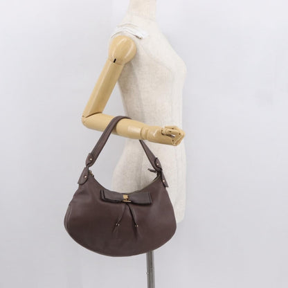 Salvatore Ferragamo Salvatore Ferragamo Shoulder Bag Leather Brown Gold Authentic SW1941
