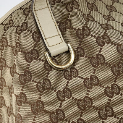 Gucci GUCCI GG Canvas Newbrit Tote Bag Beige Gold 169946 Authentic gh1314
