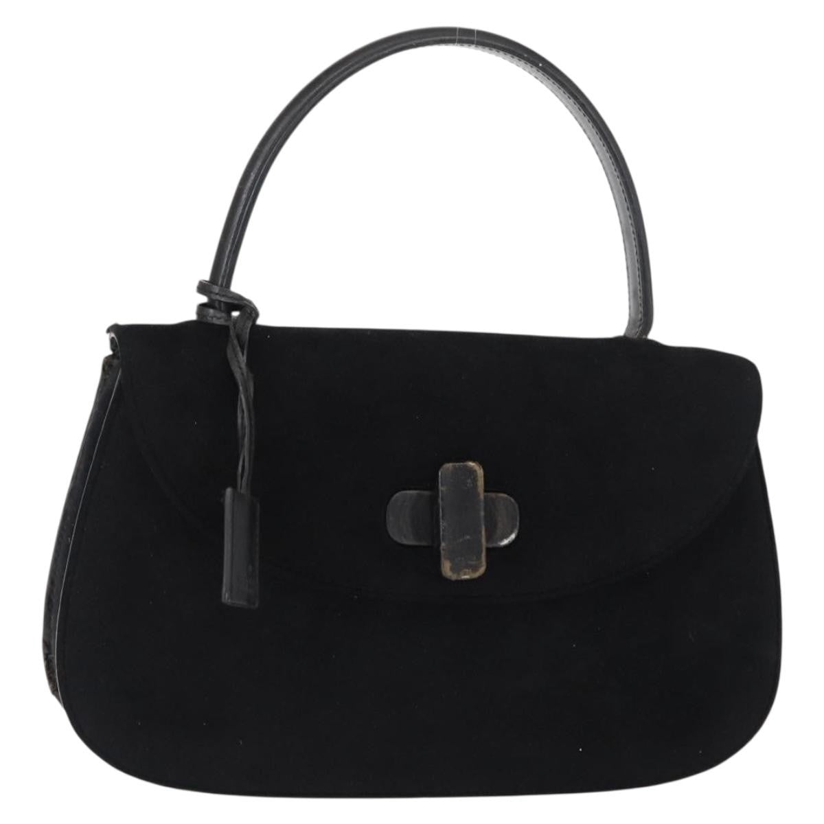 Gucci GUCCI Hand Bag Suede Black Authentic 153123
