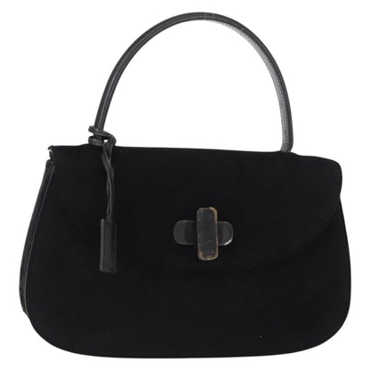 Gucci GUCCI Hand Bag Suede Black Authentic 153123
