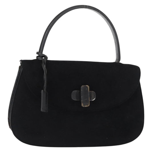Gucci GUCCI Hand Bag Suede Black Authentic 153123