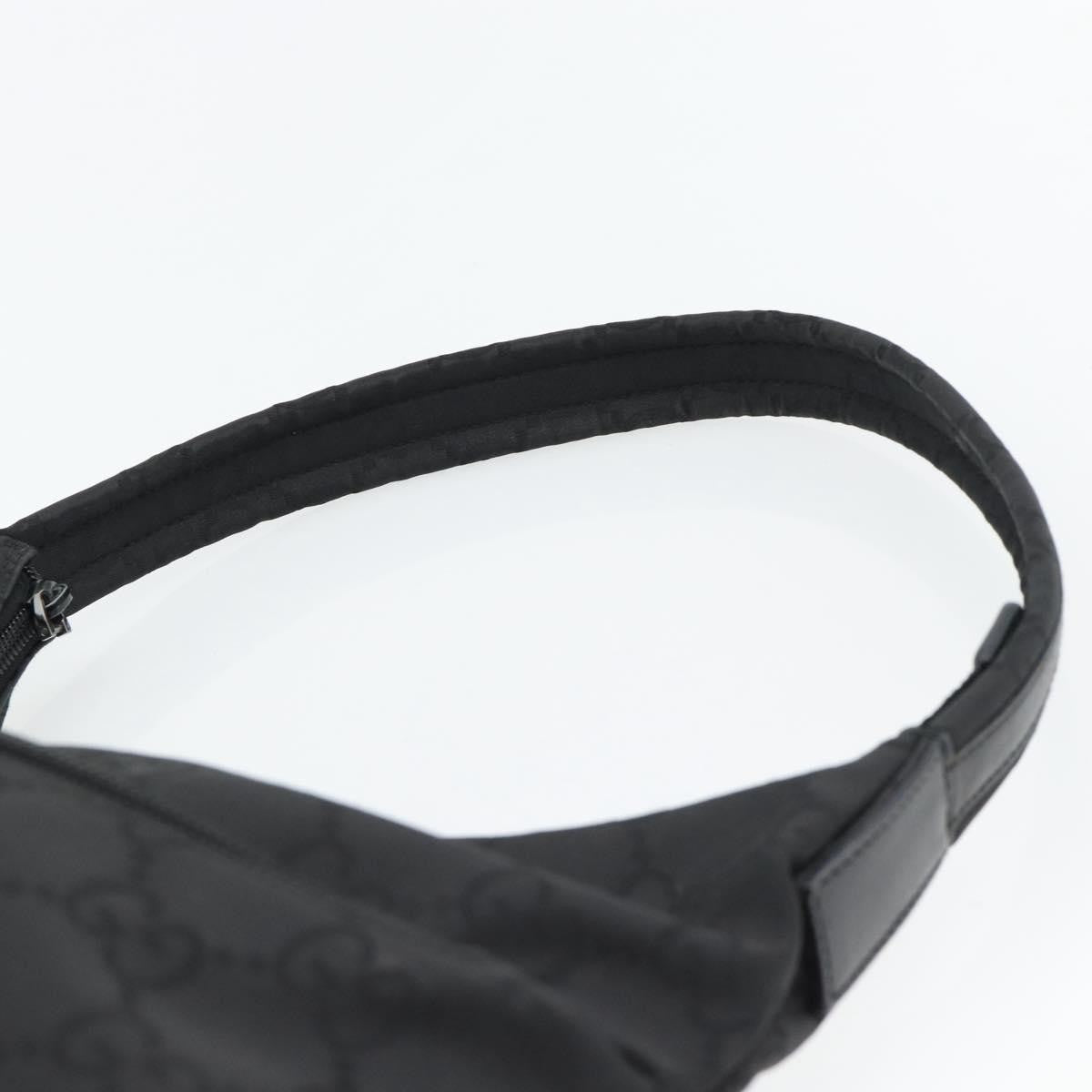 Gucci GUCCI GG Canvas Shoulder Bag Nylon Black Silver 01 3386 Authentic 178845