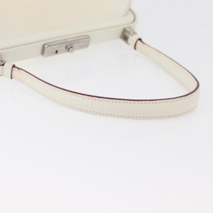Prada PRADA Hand Bag Leather White Silver Authentic 178207