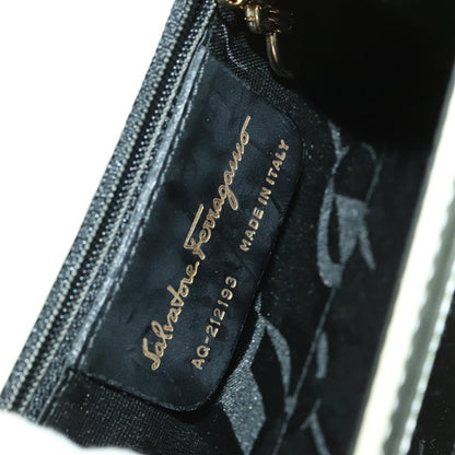 Salvatore Ferragamo Salvatore Ferragamo Gancini Hand Bag Leather 2way White Gold Authentic 134575