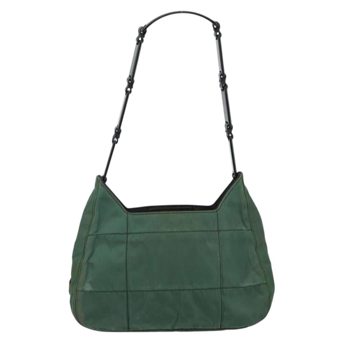 Prada PRADA Quilted Chain Shoulder Bag Nylon plastic Green Authentic mr1504