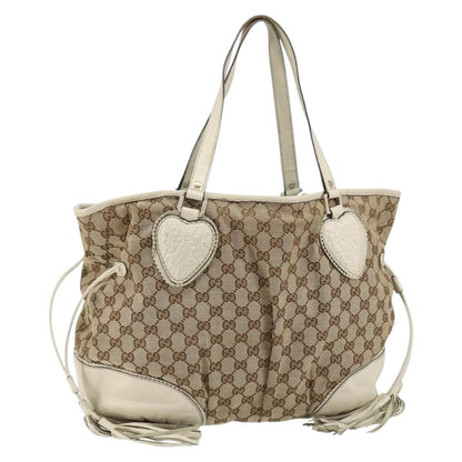 Gucci GUCCI GG Canvas Tote Bag Beige Gold 211954 Authentic 146633