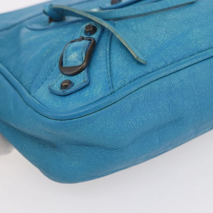 Balenciaga BALENCIAGA The Shoulder Shoulder Bag Leather Blue 138226 Authentic 149200