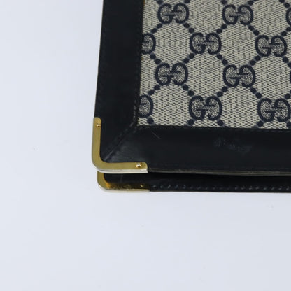 Gucci GUCCI GG Supreme Shoulder Bag PVC Navy Gold Authentic BA7379