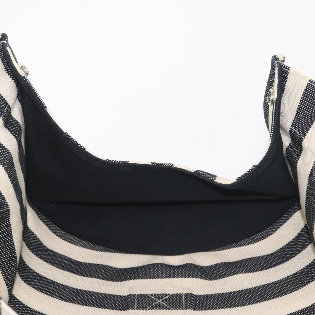 Hermès Hermès HERMES Cannes PM Hand Bag Canvas White Black Authentic hk3009