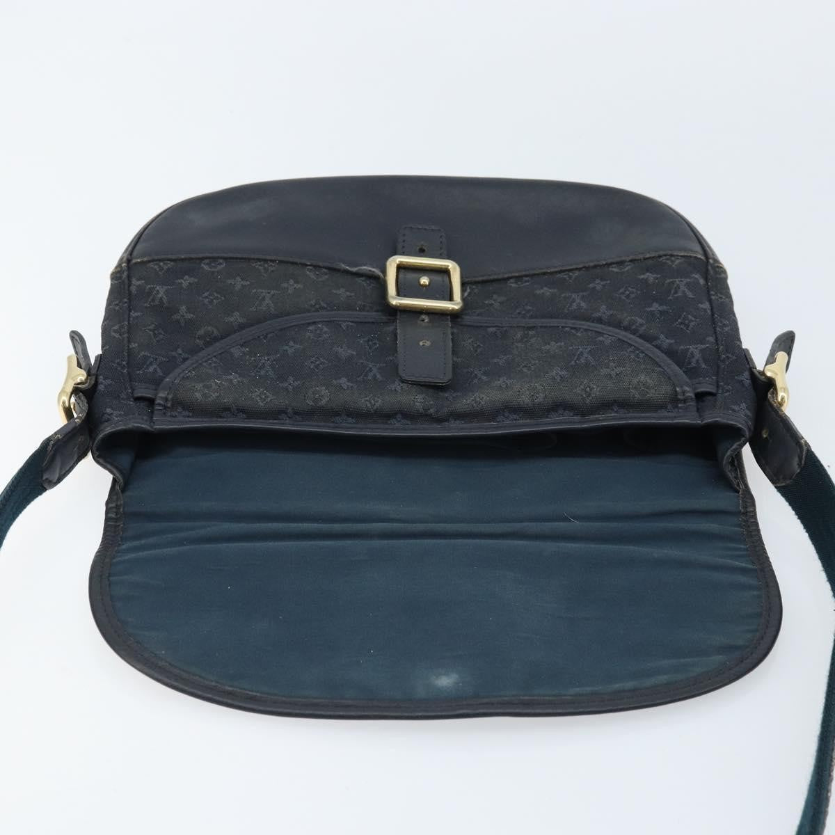 Louis Vuitton LOUIS VUITTON Monogram Mini Belanger Shoulder Bag Black M92672 LV Authentic 172756