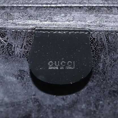 Gucci GUCCI Hand Bag Enamel Black Silver Authentic am8761