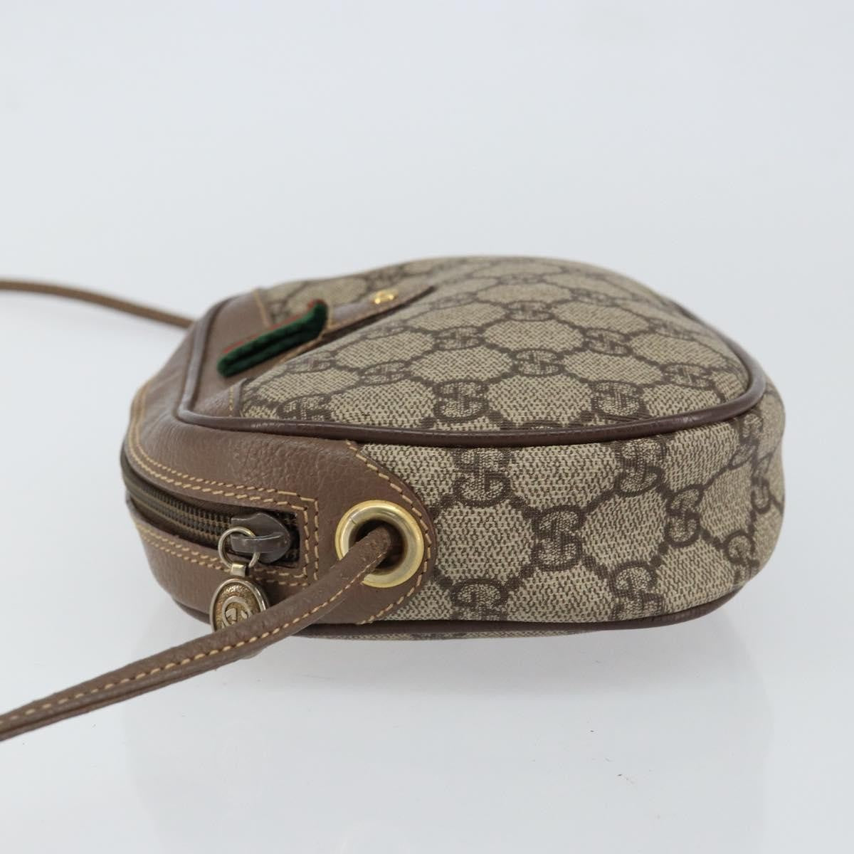 Gucci GUCCI GG Supreme Web Sherry Line Bag PVC Beige Gold 007 58 6112 4023 Authentic 150125