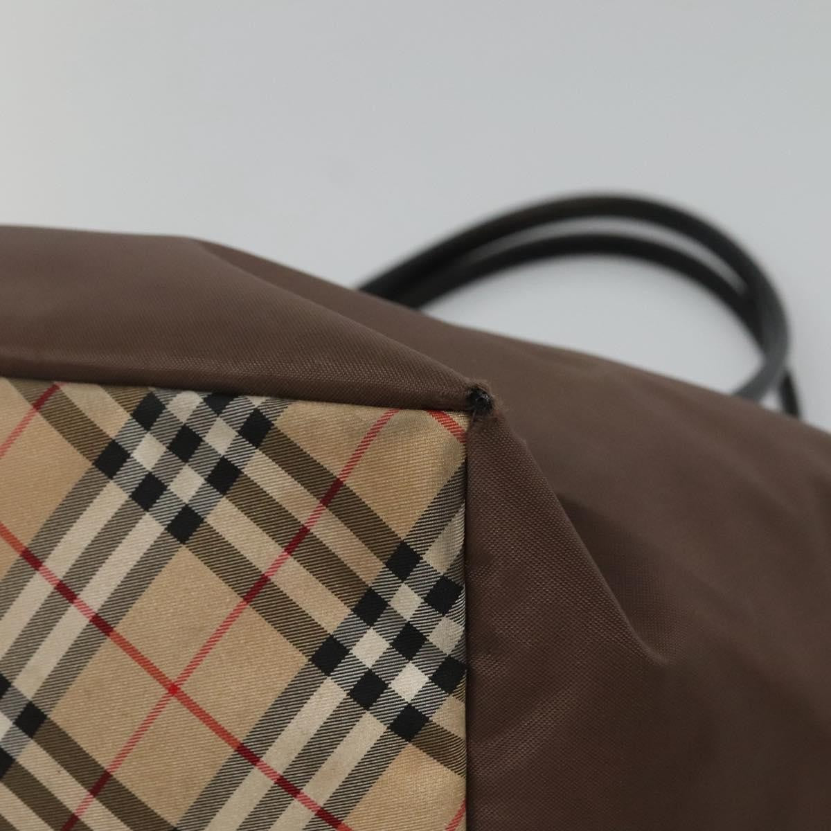 Burberrys Burberrys Blue Label Tote Bag Nylon Brown Authentic ti2871
