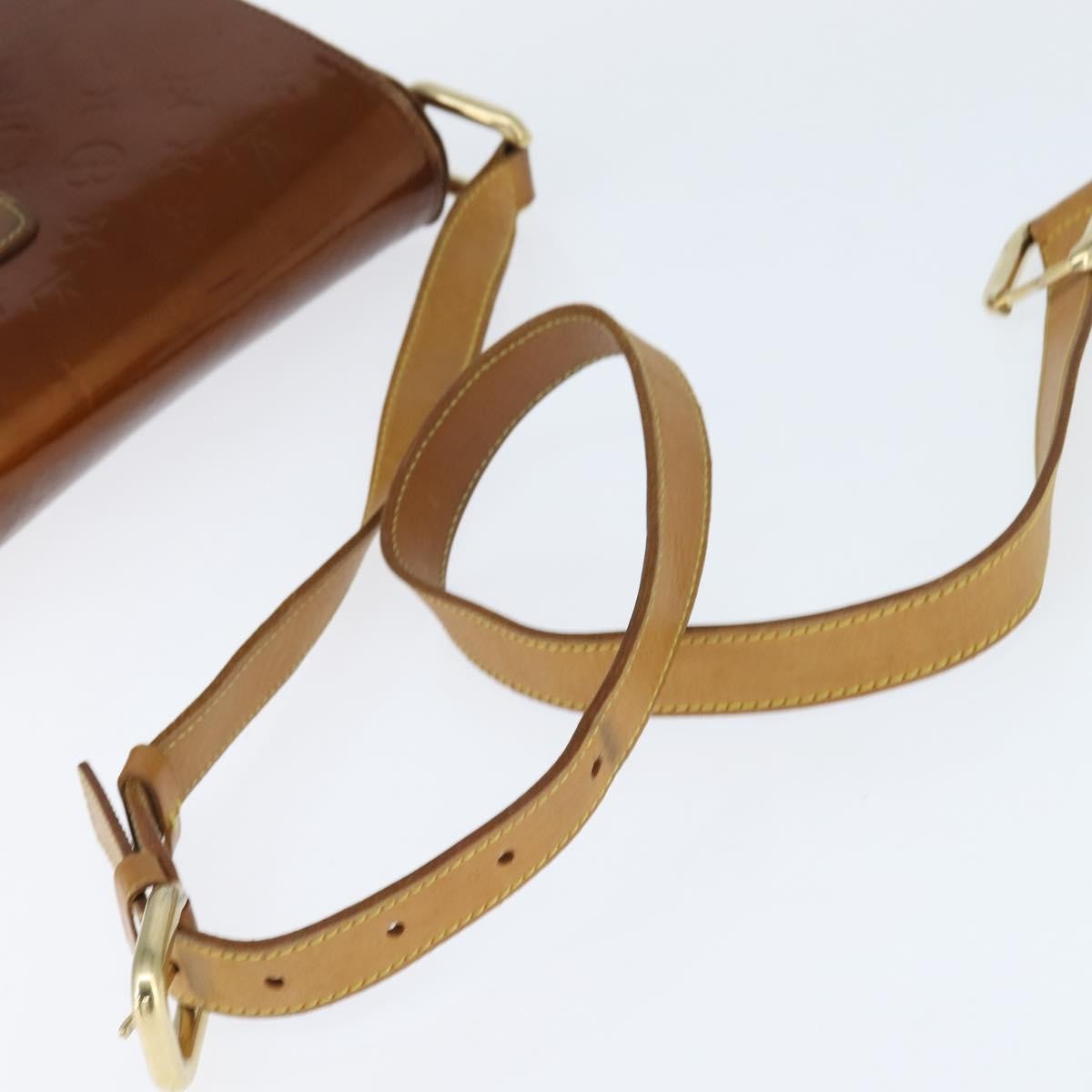 Louis Vuitton LOUIS VUITTON Monogram Vernis Christie GM Bag Bronze M91107 LV Authentic 147762