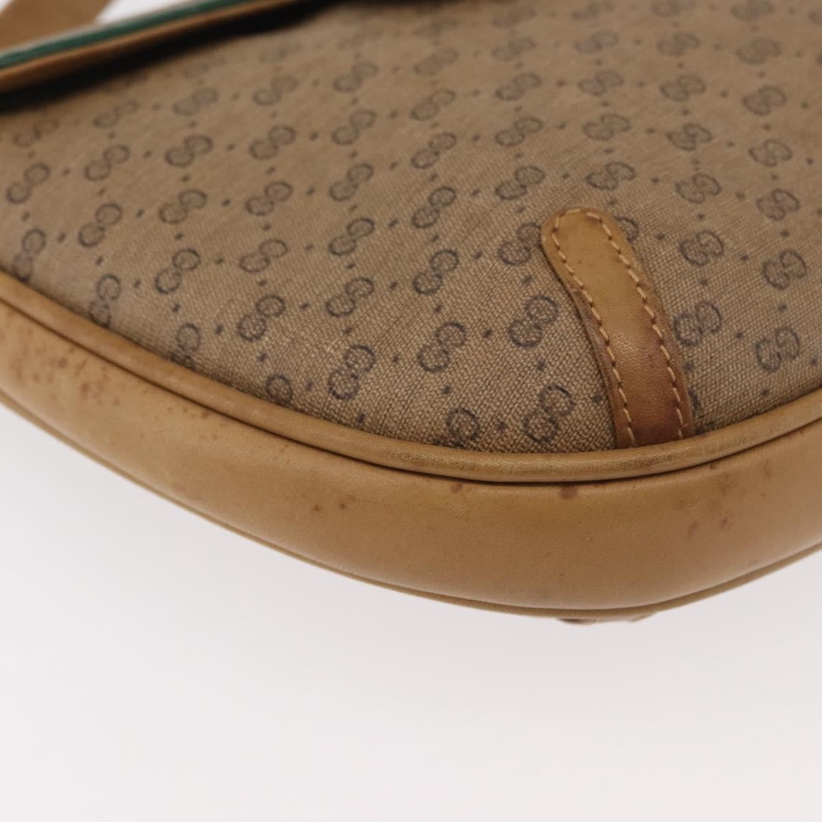 Gucci GUCCI Micro GG Supreme Shoulder Bag PVC Beige Gold Authentic 176833