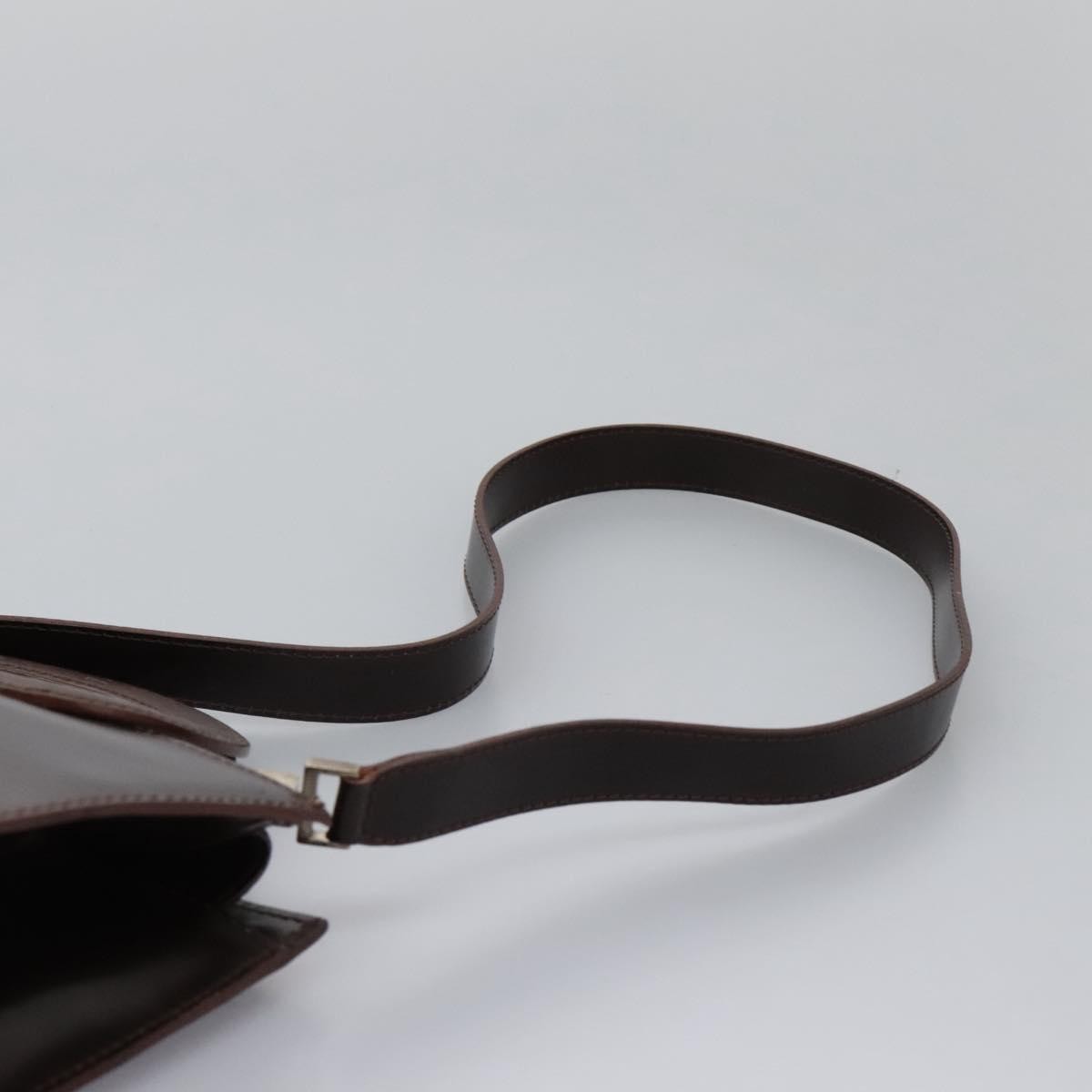 Celine CELINE Hand Bag Leather 2way Dark Brown Gold Authentic 124296