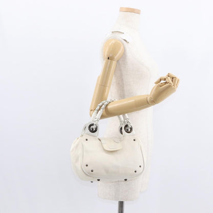 Chloé Chloé Chloe Hand Bag Canvas Leather White Authentic mr1648