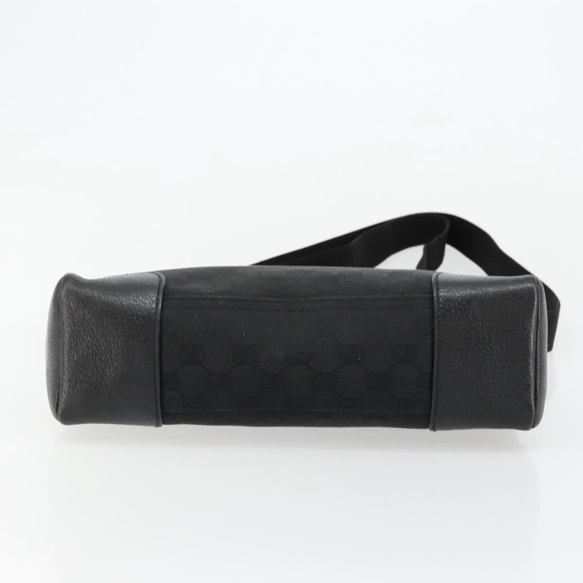Gucci GUCCI GG Canvas Shoulder Bag Black Silver 114273 Authentic ep14561