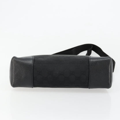 Gucci GUCCI GG Canvas Shoulder Bag Black Silver 114273 Authentic ep14561