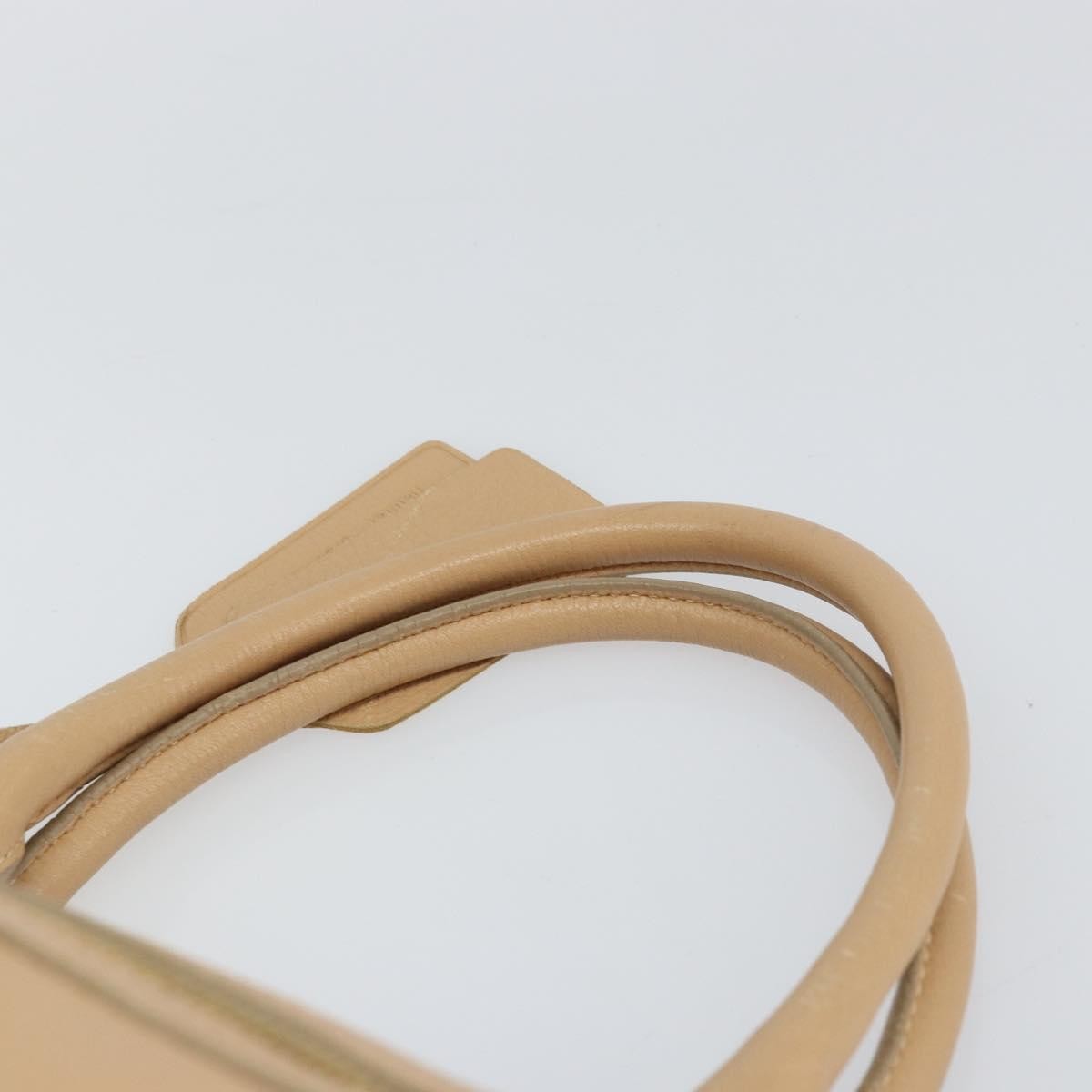 Prada PRADA Hand Bag Leather 2way Beige Gold Authentic ka1190