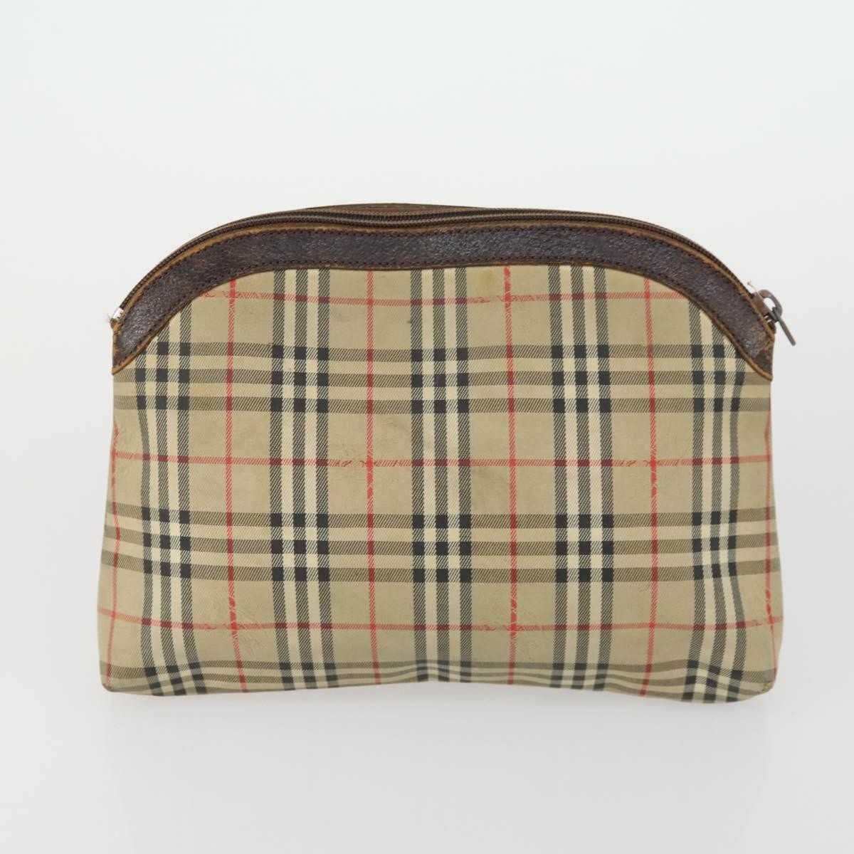 Burberrys Burberrys PRADA Nova Check Pouch Nylon Canvas 3 Set Pink Brown beige Authentic gh1623 Bag