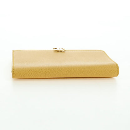 Chanel CHANEL Wallet Grained Calf Skin Yellow Gold CC Authentic 180395M Bag