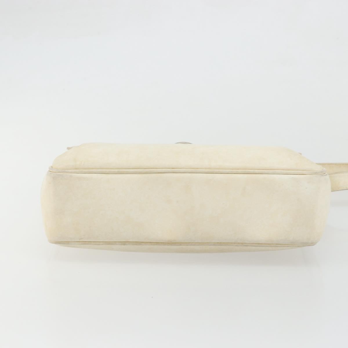Gucci GUCCI Shoulder Bag Leather White Gold Authentic BAZ692