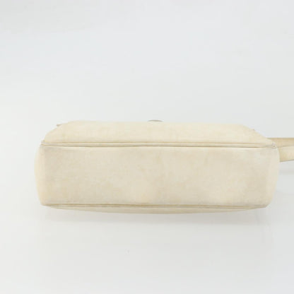 Gucci GUCCI Shoulder Bag Leather White Gold Authentic BAZ692