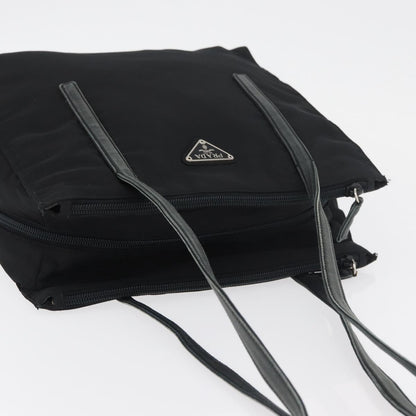 Prada PRADA Tote Bag Nylon Black Silver Authentic 175704