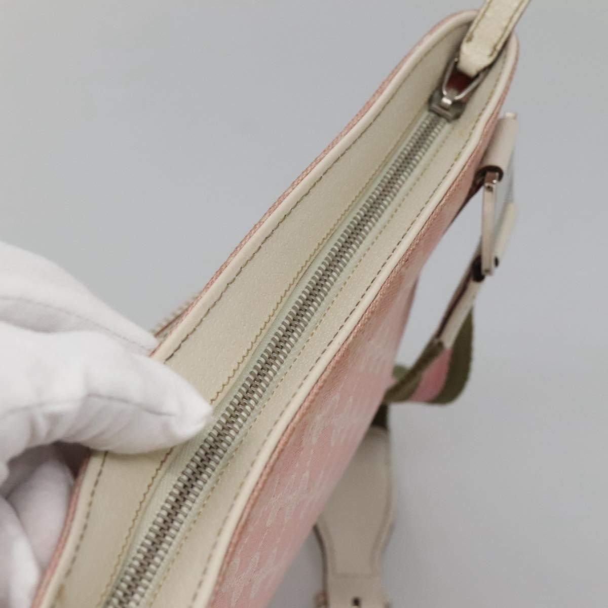 Gucci GUCCI GG Canvas Sherry Line Tote Bag Pink Silver 145809 Authentic 141943