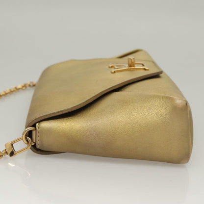 Louis Vuitton LOUIS VUITTON Love Note Shoulder Bag Leather Gold M53069 LV Authentic BA4535