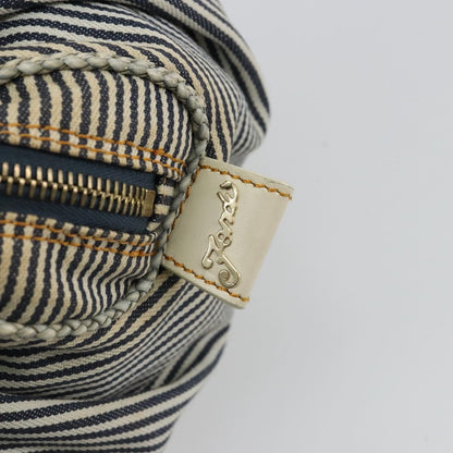 Fendi FENDI Spy Hand Bag Canvas Navy Gold Authentic bs35147A